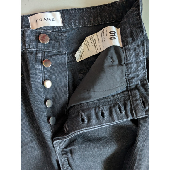 NWOT FRAME The Beaded Ankle Straight Jeans Size 27 Portia Black #3A516 - Picture 11 of 13